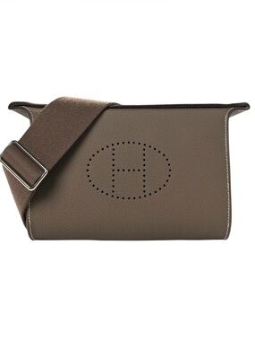 Hermès Videpoches Bag Étoupe Togo Calfskin Palladium Crossbody Like New
